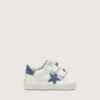 Baby Old School aus weißem Leder mit denimblauem Wildlederstern