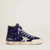 Damen-Sneaker „Francy Penstar“ in leuchtend blauen Pailletten mit eisgrauem Stern aus Wildleder