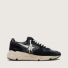 Damen-Sneaker „Running Sole“ aus schwarzem Nappa und Wildleder
