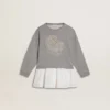 Grau-weißes Minikleid für Mädchen
