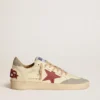 Herren-Ball Star LTD aus Nappaleder mit rotem Lederstern und grauer Fersenlasche aus Wildleder