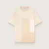 Herren-Hemd aus Baumwolljersey mit weiß-beigem Patchwork-Effekt