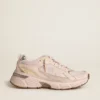 Herren-Lightstar mit Obermaterial aus rosa Leder und Mesh sowie rosa Stern