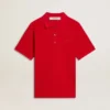 Herren-Poloshirt aus rotem Baumwoll-Piqué