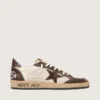 Herren-Sneaker „Ball Star“ aus Nappa und Mesh mit Stern aus Wildleder und braunen Ledereinsätzen