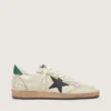 Herren-Sneaker „Ball Star“ mit schwarzem Lederstern und grüner Lederlasche an der Ferse