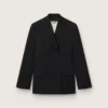 Schwarzer Herren-Blazer mit doppelreihigem Knopfverschluss