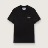 Schwarzes Herren-Hemd mit kontrastierendem weißem Logo und Stern