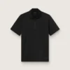 Schwarzes Herren-Sport-Polohemd mit Reißverschluss