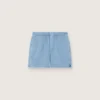 Unisex-Shorts aus hellblauem Baumwoll-Twill