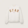 Unisex-Sweatshirt „Star“ aus grau melierter Baumwolle mit „Star“-Stickerei