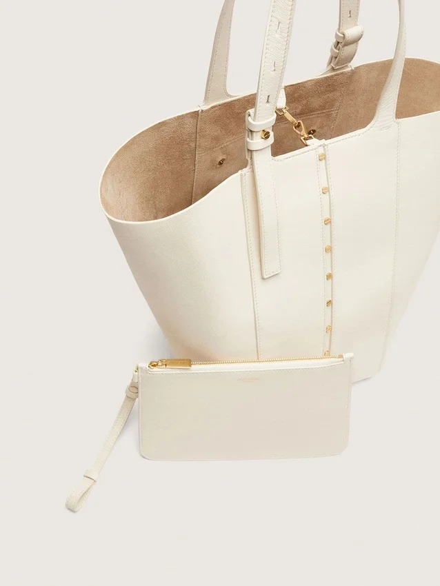 24/7-Tasche „North South“ aus butterfarbenem Leder mit verstellbaren Henkeln