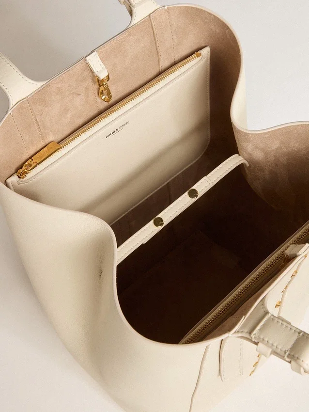 24/7-Tasche „North South“ aus butterfarbenem Leder mit verstellbaren Henkeln