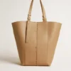 24/7-Tasche „North South“ aus cappuccinofarbenem Leder mit verstellbaren Tragegriffen