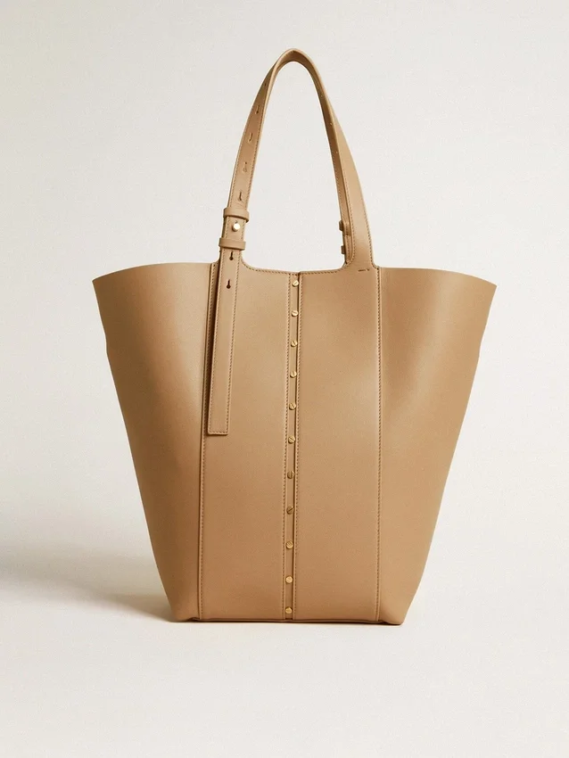 24/7-Tasche „North South“ aus cappuccinofarbenem Leder mit verstellbaren Tragegriffen