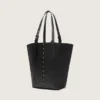 24/7-Tasche „North South“ aus schwarzem Leder mit verstellbaren Trageriemen