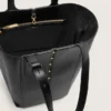 24/7-Tasche „North South“ aus schwarzem Leder mit verstellbaren Trageriemen