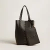 24/7-Tasche „North South“ aus schwarzem Leder mit verstellbaren Trageriemen