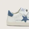 Baby Old School aus weißem Leder mit denimblauem Wildlederstern