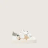 Baby-School-Schuhe aus Nappaleder mit beigem Wildlederstern und Maskottchen-Print