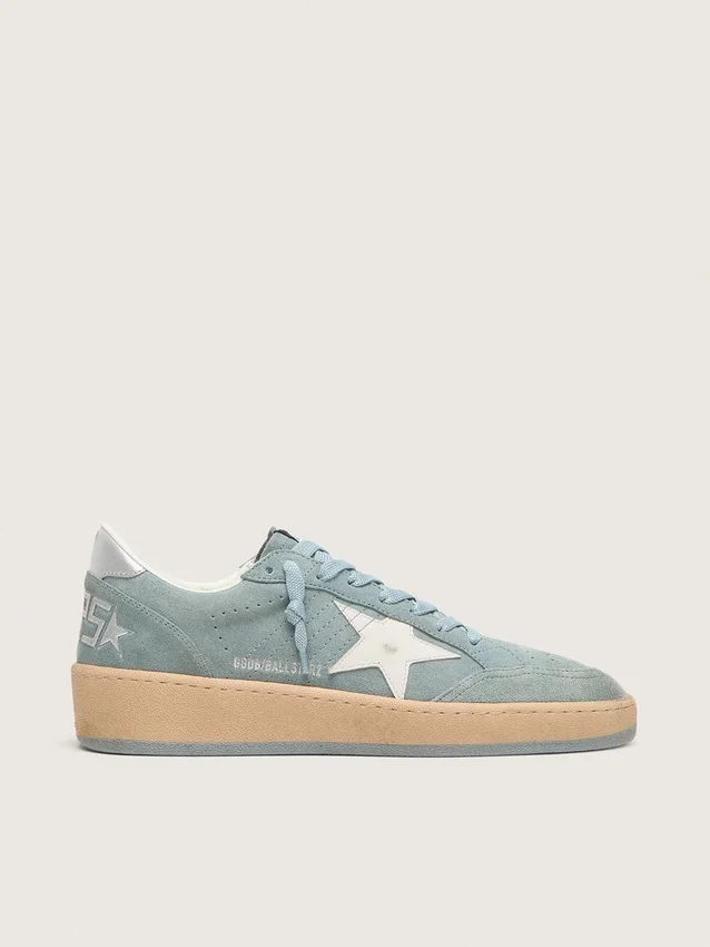 Ball Star für Damen aus hellblauem Wildleder mit weißem Stern