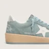 Ball Star für Damen aus hellblauem Wildleder mit weißem Stern