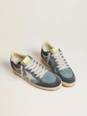 Ball Star LTD für Damen aus hellblauem Wildleder mit milchweißem Lederstern und Fersenlasche