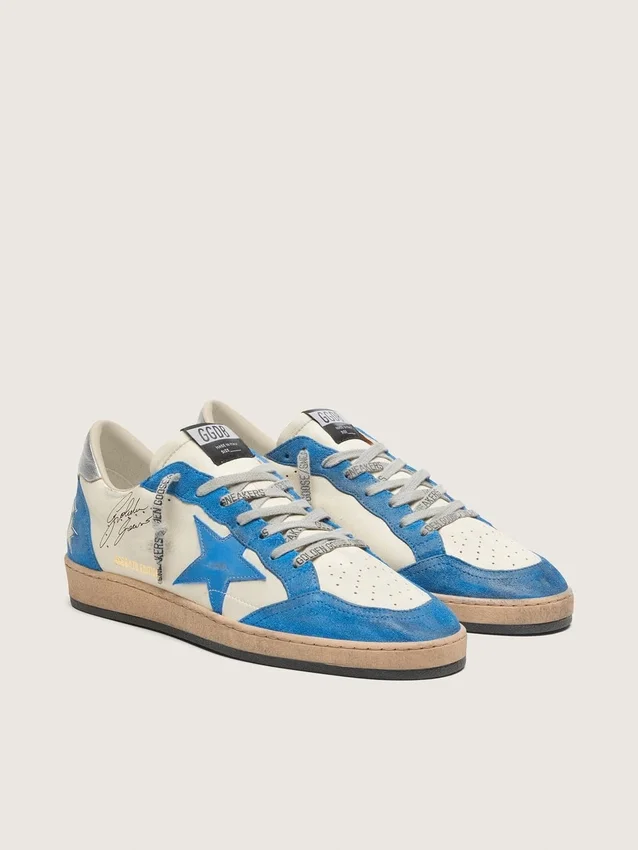 Ball Star LTD für Herren aus weißem Leder mit hellblauem Lederstern