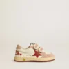 Ball Star Young aus Nappaleder mit Nappa-Stern und rosa Wildleder-Fersenlasche