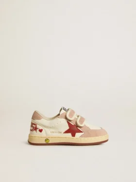 Ball Star Young aus Nappaleder mit Nappa-Stern und rosa Wildleder-Fersenlasche