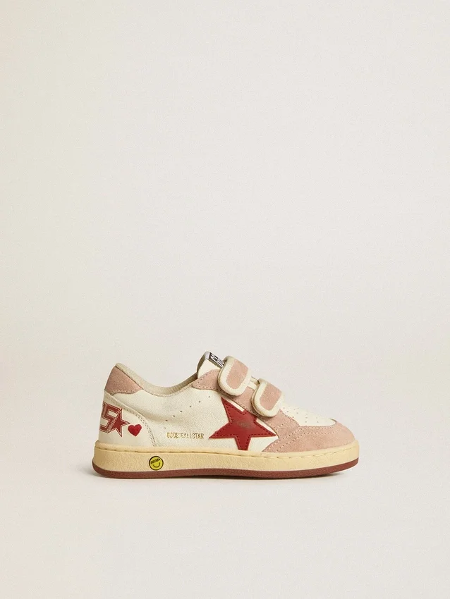 Ball Star Young aus Nappaleder mit Nappa-Stern und rosa Wildleder-Fersenlasche