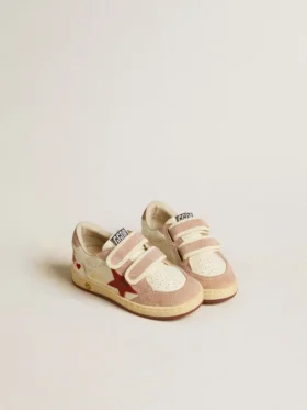 Ball Star Young aus Nappaleder mit Nappa-Stern und rosa Wildleder-Fersenlasche