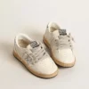Ball Star Young aus Nappaleder mit silbernem Glitzerstern und Fersenlasche