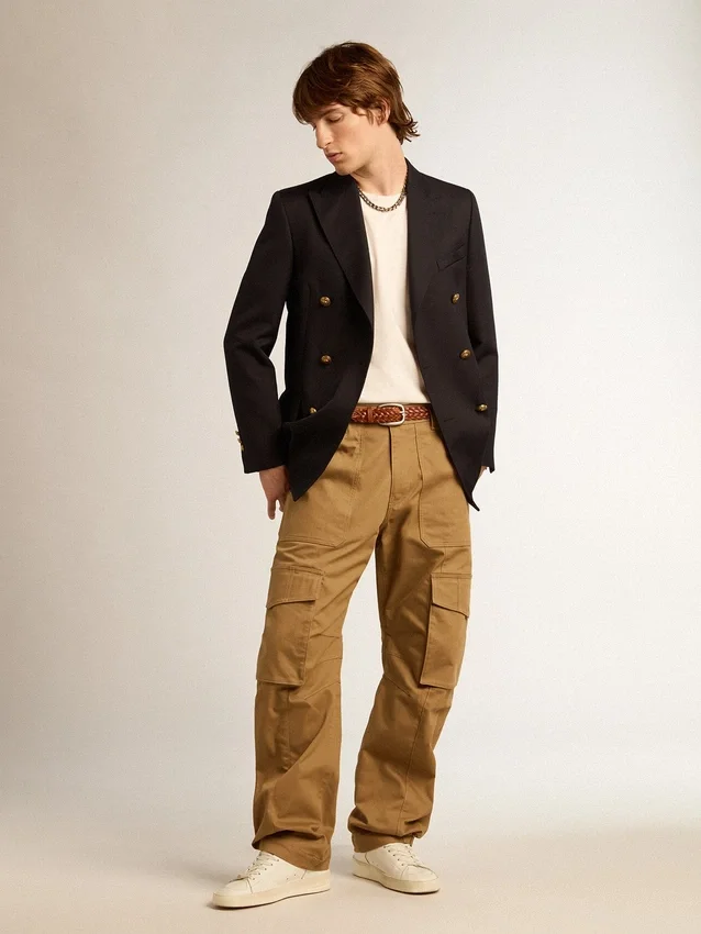 Beige-khakifarbene Cargohose