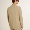 Beigefarbene Nadelstreifen-Einreiherjacke für Herren mit Oversize-Passform