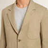 Beigefarbene Nadelstreifen-Einreiherjacke für Herren mit Oversize-Passform