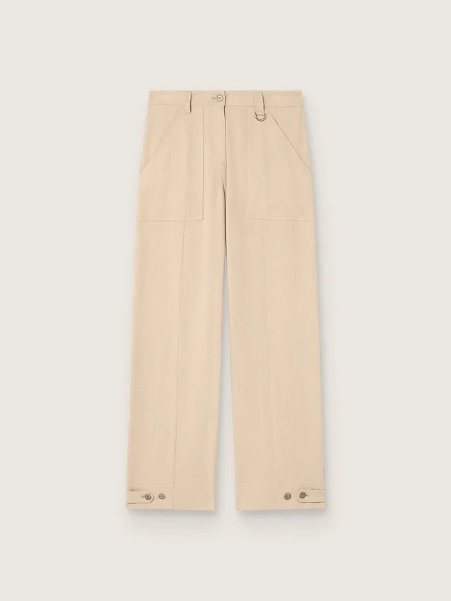 Beigefarbene Viskosehose für Damen