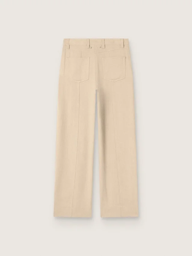 Beigefarbene Viskosehose für Damen