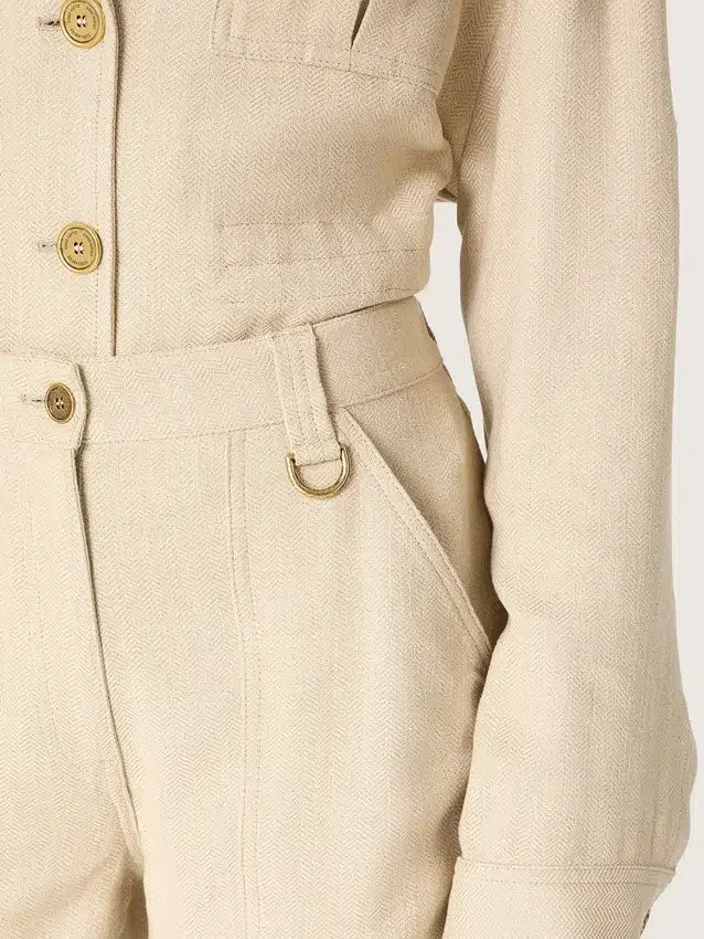 Beigefarbene Viskosehose für Damen