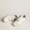 Bio-basierte Old-School-Sneaker mit perforiertem Stern und glitzernder Fersenlasche