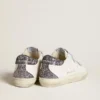 Bio-basierte Old-School-Sneaker mit perforiertem Stern und glitzernder Fersenlasche