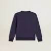 Blau-violettes Sweatshirt mit „golden goose“-Schriftzug auf der Vorderseite