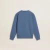 Blaues Kinder-Sweatshirt mit weißen geprägten Aufnähern