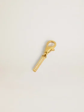 Buchstaben-Anhänger „I“ aus goldfarbenem Messing mit Kristallen