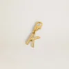 Buchstaben-Anhänger „K“ aus goldfarbenem Messing mit Kristallen