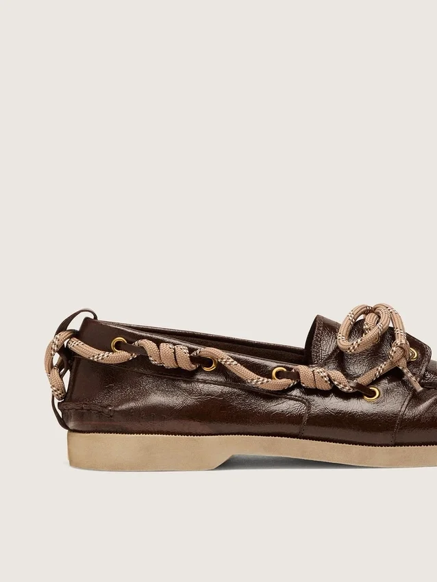 Cruise-Loafer für Herren aus glänzendem dunkelbraunem Leder