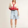 Damen-Bermudashorts aus Denim im Used-Look