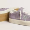 Damen-Hi Star aus violettem Wildleder mit silbernem Glitzerstern