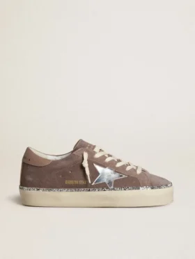 Damen-Hi Star aus Wildleder mit silbernem Lederstern und Lederlasche an der Ferse