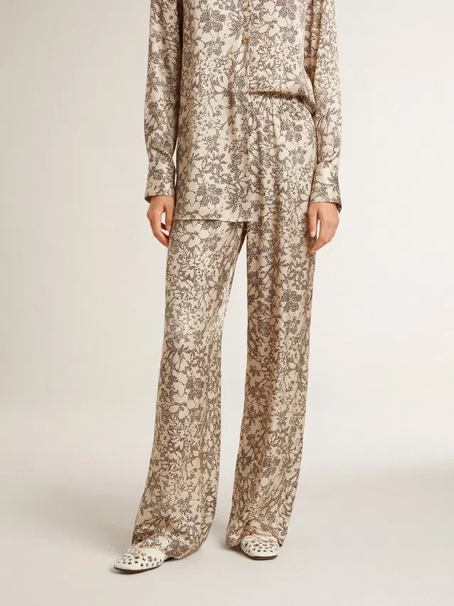 Damen-Jogginghose mit Blumenmuster